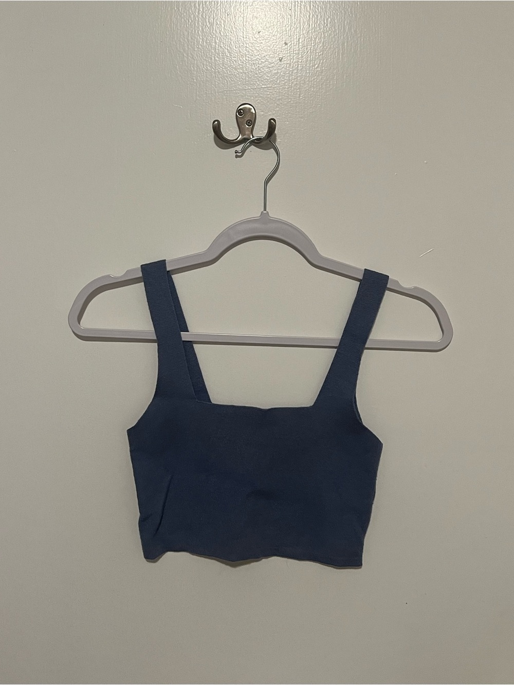 Zara Square-Neck Knit Crop Top